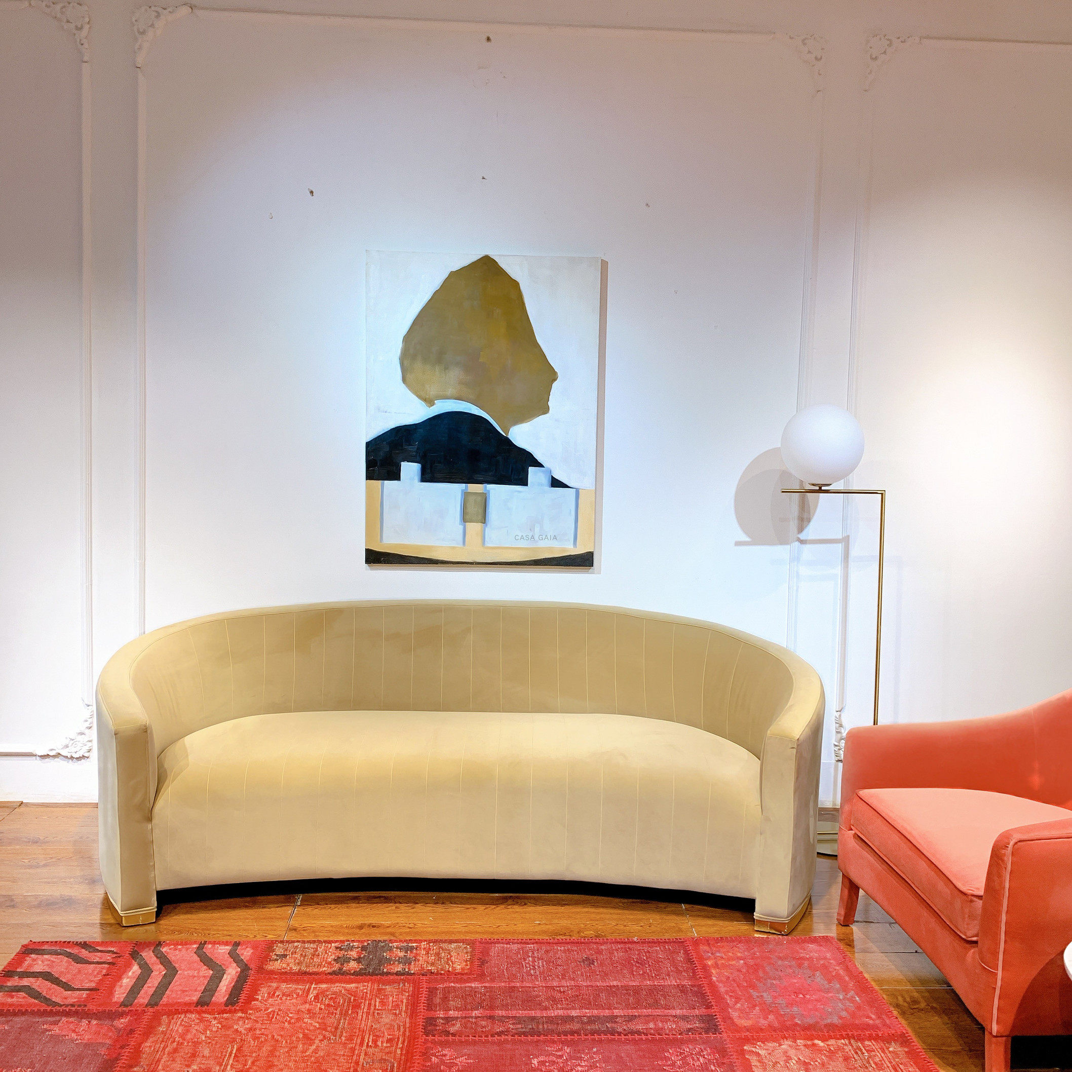 art deco风ins风网红现代轻奢小户型客厅布艺单人双人三人沙发