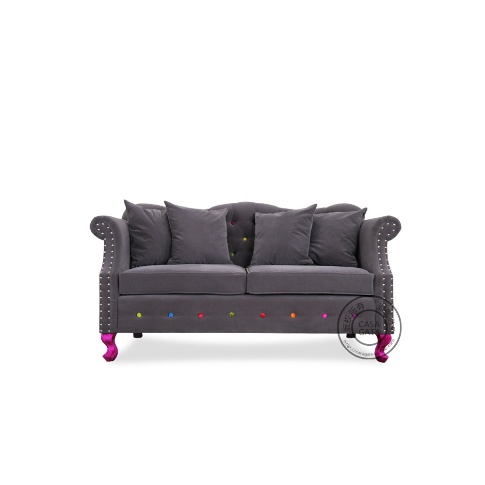 casa gaia盖雅欧式简约网红款布艺客厅三人位民宿样板间灰色沙发