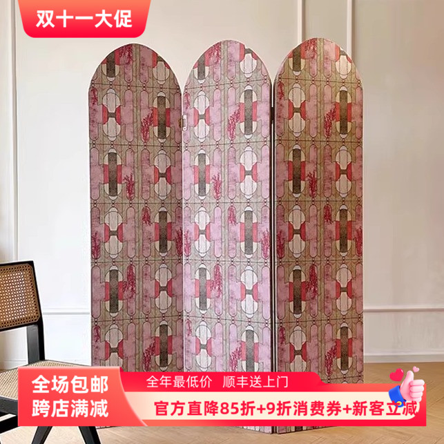 美式布艺玄关折叠移动屏风屏风