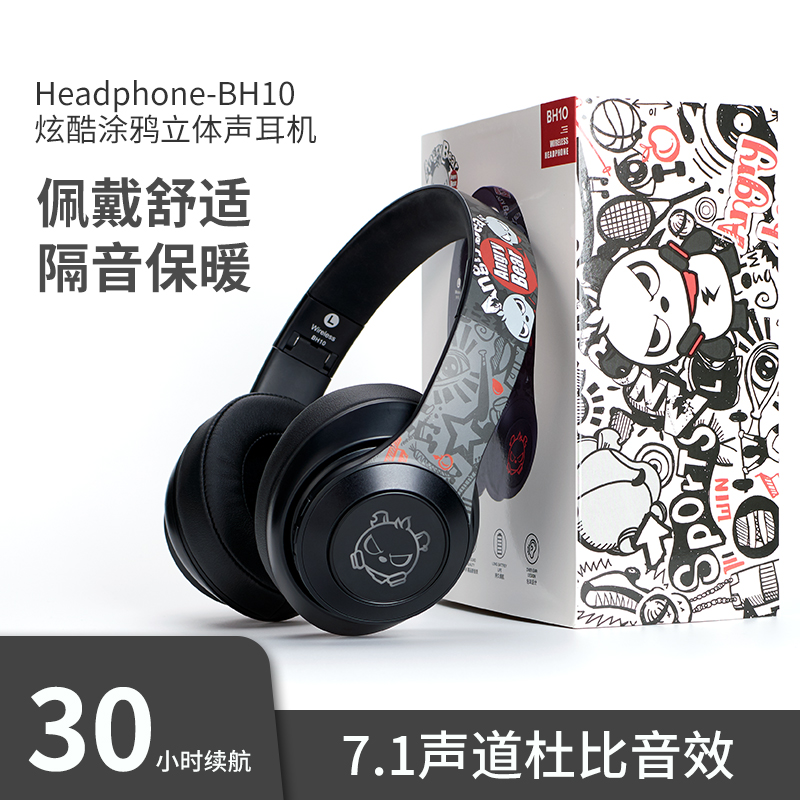 DDJ正品蓝牙耳机头戴式无损重低音电脑耳麦无线7.1声道学习游戏-封面