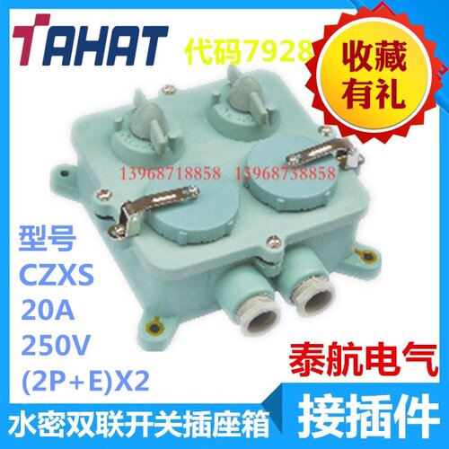 泰航电气CZXS船用水密带开关插座  合成树脂带开关插座箱 250V20A