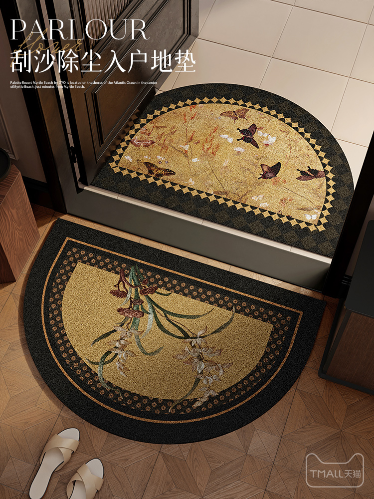 法国中世纪风格经典入口丝绸圈地板垫经典入口地毯2024新门入口门