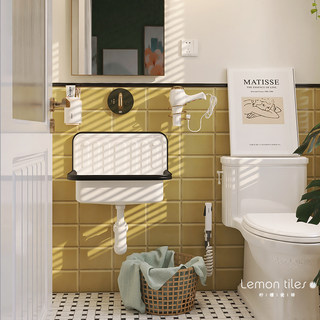 复古姜黄色面包砖 卫生间墙砖轻奢法式瓷砖方砖厨房浴室砖日式