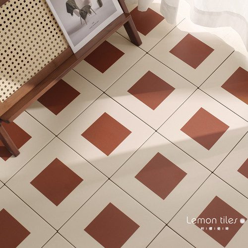 中古风法式焦糖色全瓷花砖