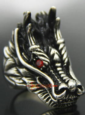 中国风生肖酷炫龙头男士霸气戒指