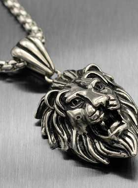 欧美狮子头钛钢配饰项链