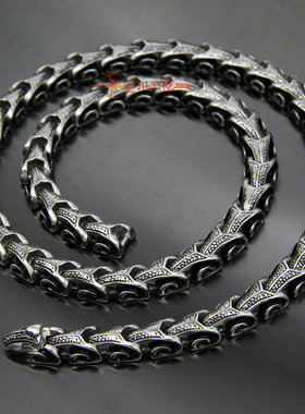 钛钢欧美钛钢男士龙骨朋克风链子