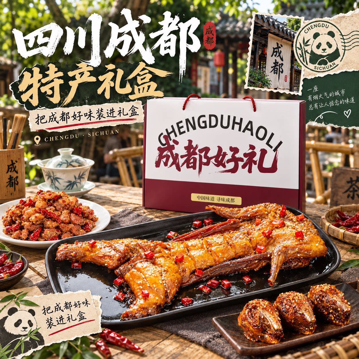肖三婆正宗四川特产手撕兔礼盒老妈兔头麻辣兔腿冷吃兔子肉下饭菜图片