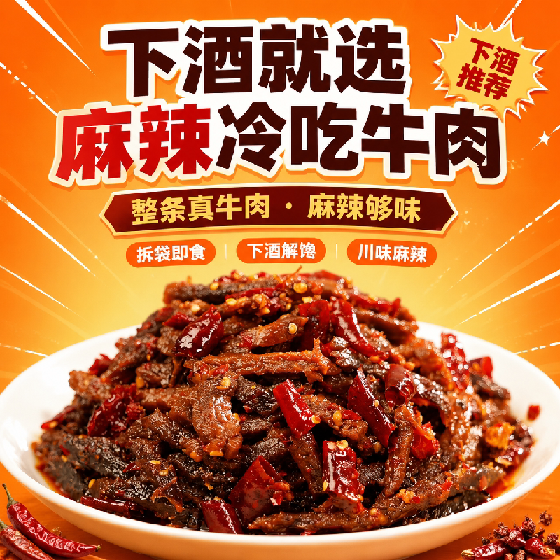肖三婆四川麻辣牛肉120g正宗自贡特产解馋休闲零食佐餐拌饭下酒菜
