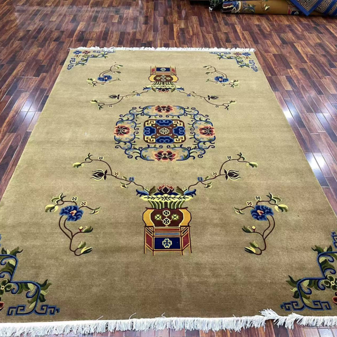 器世界尼泊尔纯手工羊毛大藏毯佛堂地毯别墅地毯藏式卧室客厅沙发