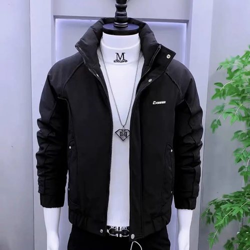 冬季新款立领工装修身男士棉衣