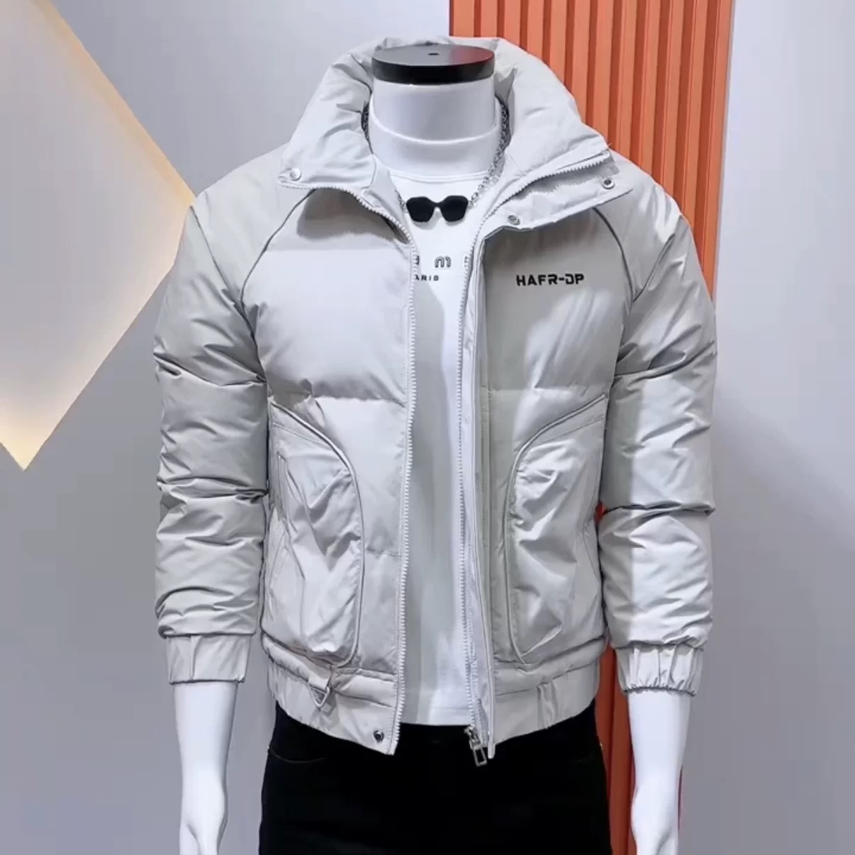 潮流立领时尚潮牌棉衣男冬季修身