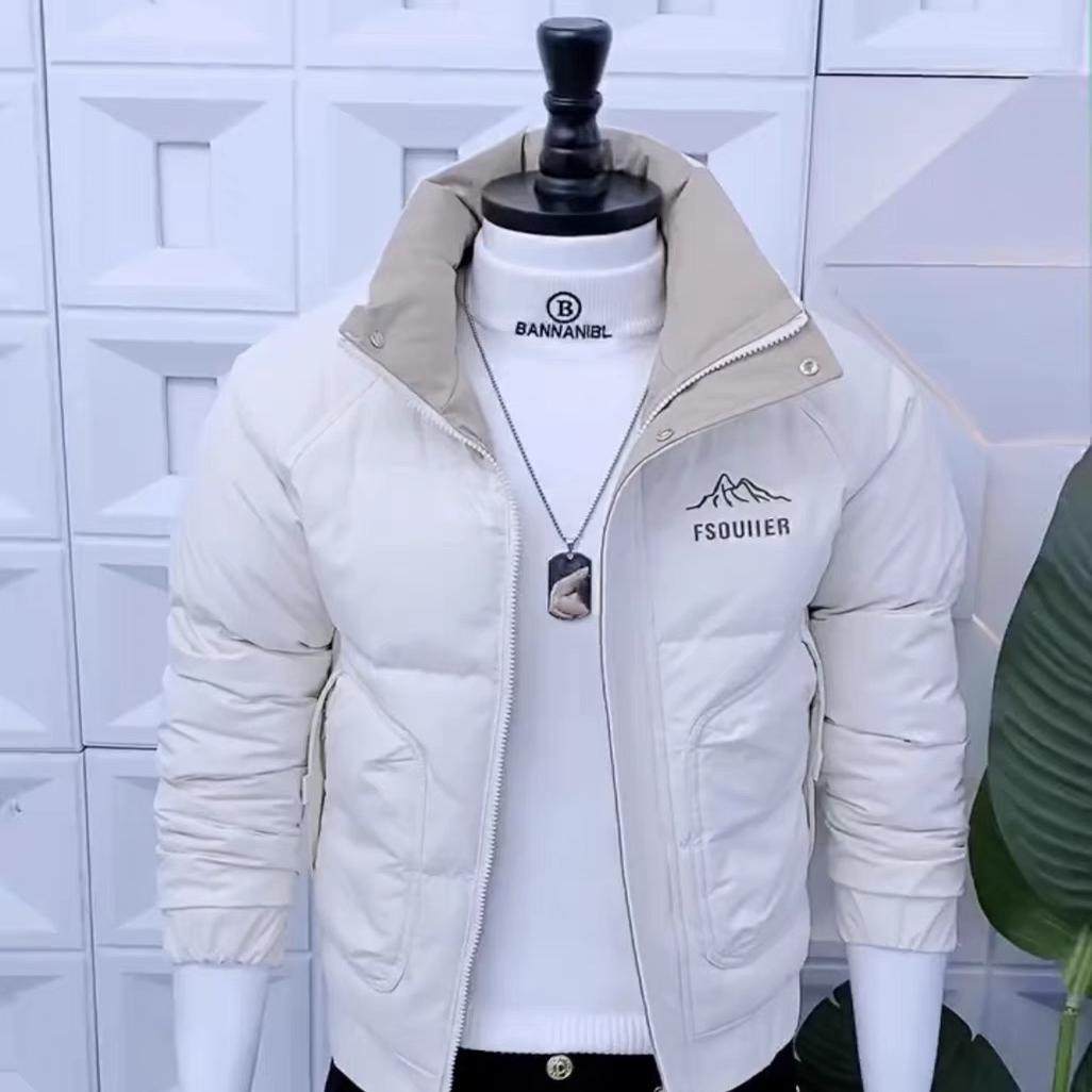 男装冬季新款小伙棉服简约时尚韩版修身帅气百搭潮牌保暖棉衣外套