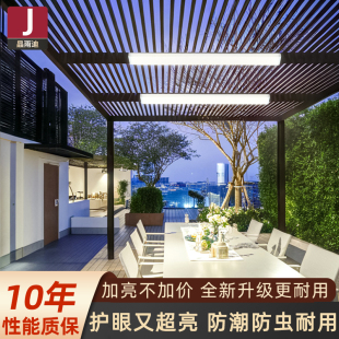 大瓦数超亮玻璃阳光房专用灯防雨防蚊虫阳光棚照面阳台长条吸顶灯