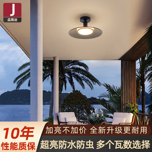 楼梯吸顶灯过道超亮上方转角自建房照明灯户外防水防虫室外阳台灯