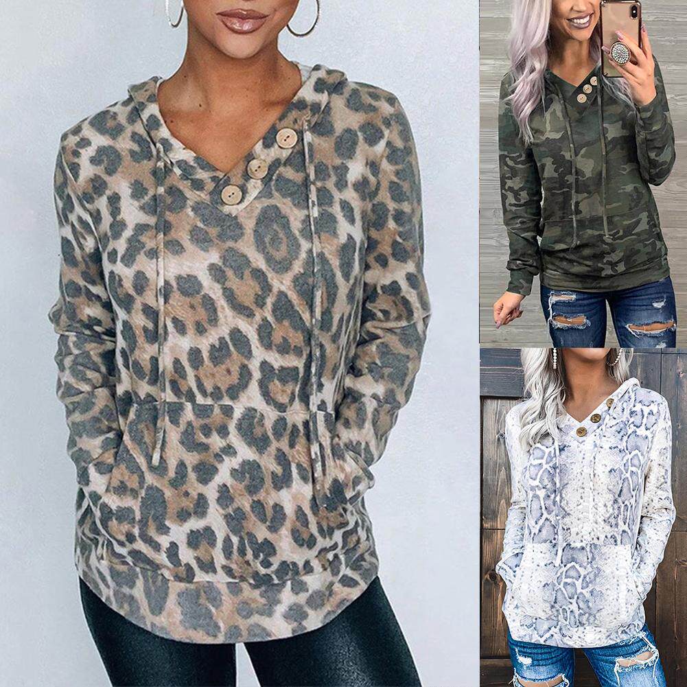 Long Sleeve Hoodie Camo Leopard Snake Sweatshirt Blouse在类目 女装/女士精品, 毛衣中 - 来自Buy2taobao.com提供专业的淘宝代购服务