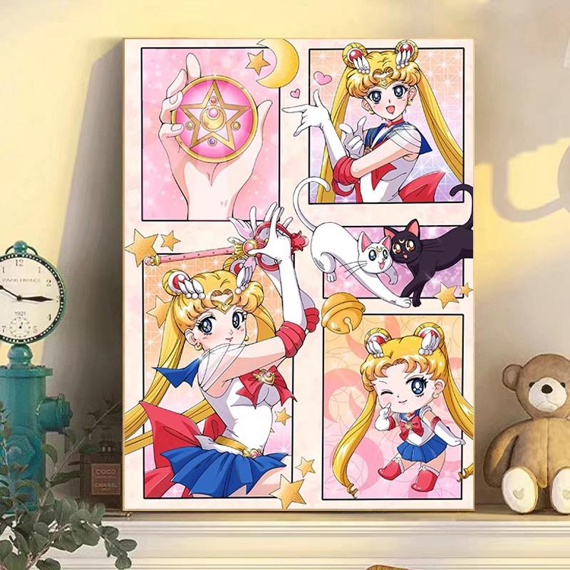 钻石画美少女战士卡通卧室2026新款儿童手工diy点贴十字绣钻石绣