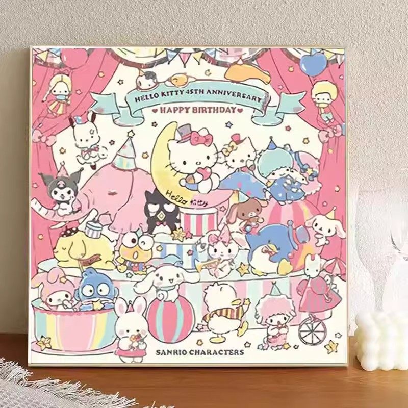 Kitty钻石绣卡通生日主题钻石画手工DIY满钻儿童十字绣2026新款5d,居家布艺,钻石绣,淘宝优惠券,粉丝福利购,淘宝优惠卷