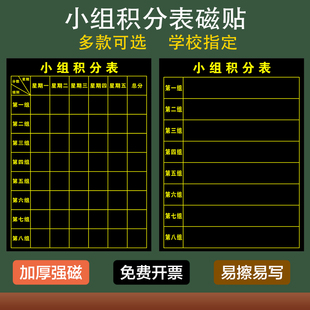 磁性小组积分表黑板贴班级评分表评比栏小组竞赛比赛评分表黑板贴