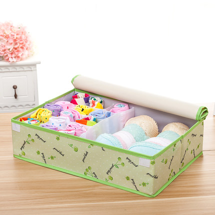 加厚内衣内裤收纳盒  牛津布有盖文胸整理盒袜子储物盒衣物收纳箱