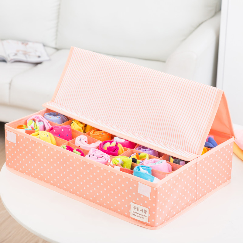 梦思纳30格可拆卸水洗储物盒 装内衣裤收纳袜子整理盒文胸收纳盒