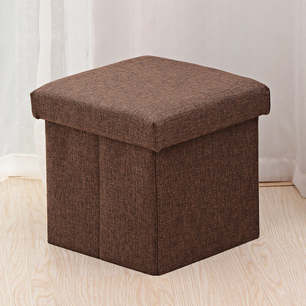 大号可坐人棉麻收纳凳 沙发凳 换鞋凳布艺折叠储物凳 玩具收纳箱