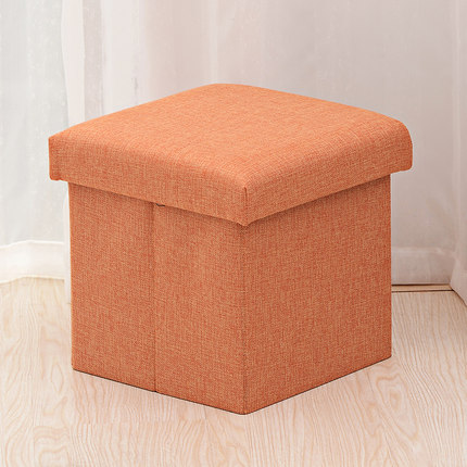 大号可坐人棉麻收纳凳 沙发凳 换鞋凳布艺折叠储物凳 玩具收纳箱