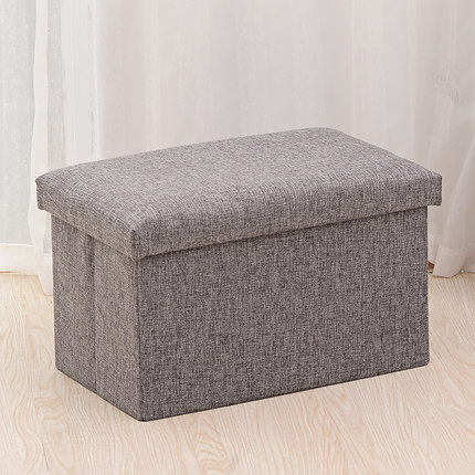 大号可坐人棉麻收纳凳 沙发凳 换鞋凳布艺折叠储物凳 玩具收纳箱