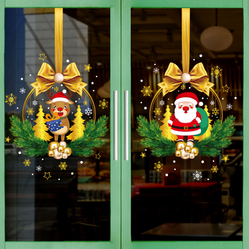 2026圣诞装饰玻璃门贴