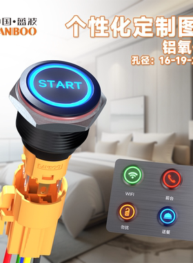 LB定制16mm19mm22mm金属按钮开关可来图定做符号数字图案logo带灯