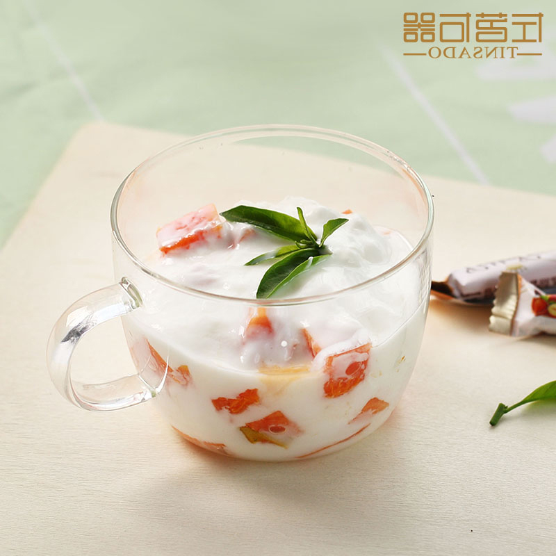 耐熱玻璃牛奶杯微波爐早餐杯麥片杯家用大號透明帶蓋泡牛奶的杯子