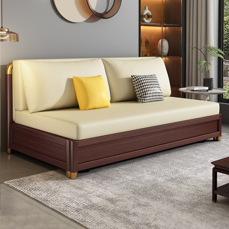 小户型网红款沙发床折叠两用 单人多功能实木1米5沙发床2024新款