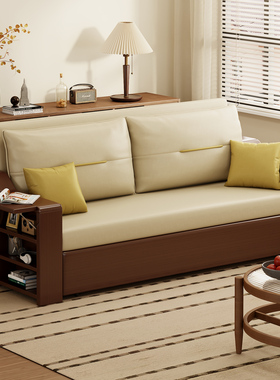 小户型沙发床折叠两用客厅多功能实木沙发床抽拉式客厅2025年新款