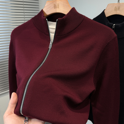 100精纺绵羊毛开衫男款商务休闲