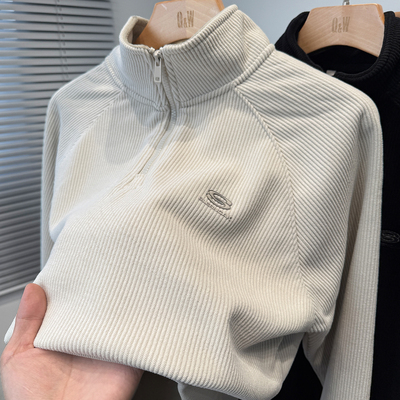 奥利绒拉链半高领卫衣男