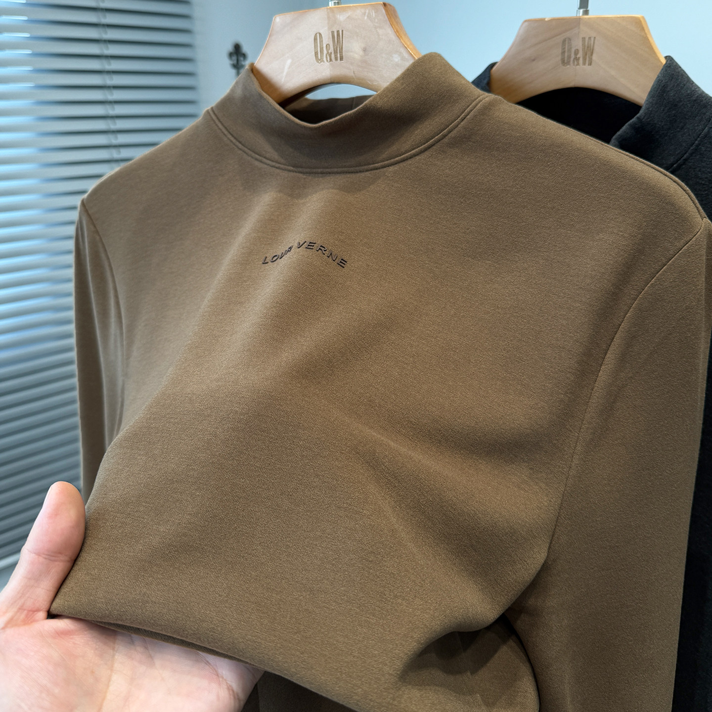 双面磨毛德荣绒打底衫男半高领冬季青年休闲t恤男士长袖中领内搭,男装,T恤,淘宝优惠券,粉丝福利购,淘宝优惠卷