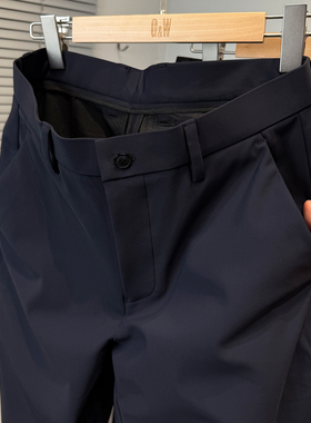 锦氨四面弹力商务休闲裤男款秋冬季中年男直筒长裤子加绒加厚西裤