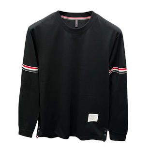 品牌索罗纳冰丝棉t恤长袖男装春秋季新款下摆开叉打底衫tb潮体恤