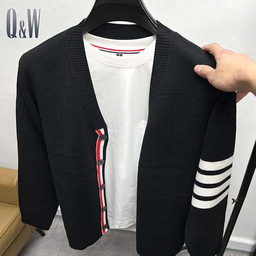 开衫V领经典品牌针织毛衣