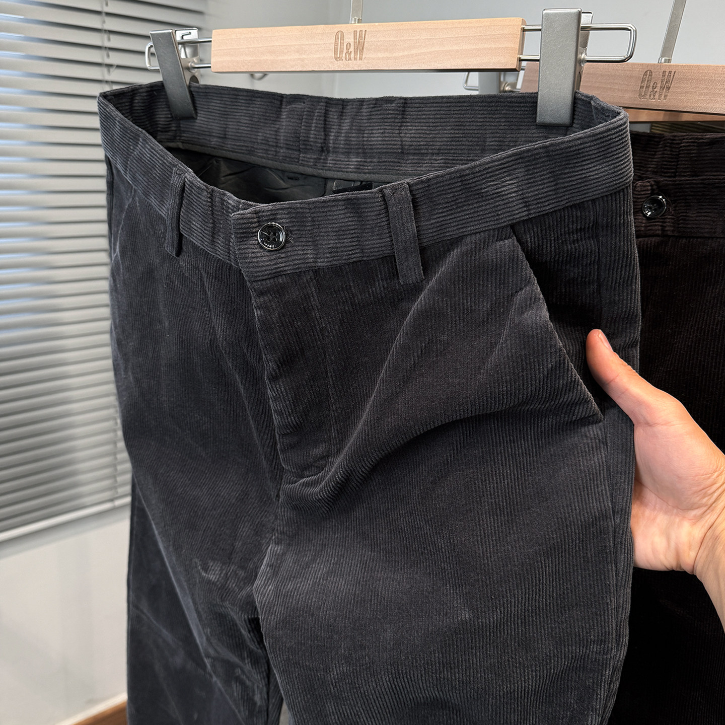 纯棉灯芯绒休闲裤男加绒加厚