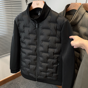 拼接棉衣男款冬季2026新款中年立领棉服外套男装加厚休闲夹克衫潮