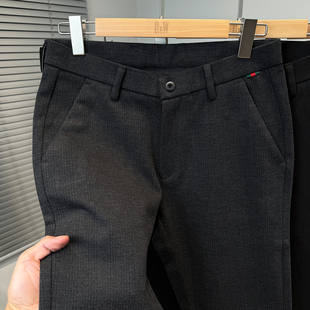 男款 加厚西裤 2025新款 中年人商务直筒裤 潮 秋冬季 绵羊毛竖纹休闲裤