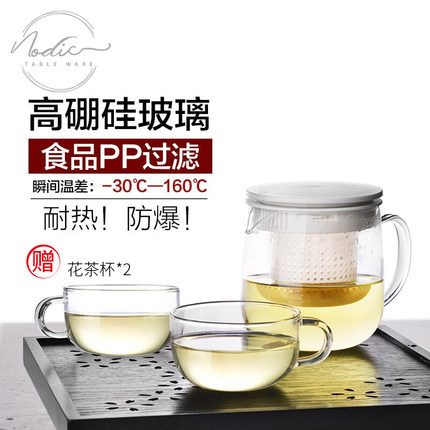 NODIC日式简约茶壶冷水壶玻璃茶具过滤内胆泡茶玻璃凉水壶花茶壶