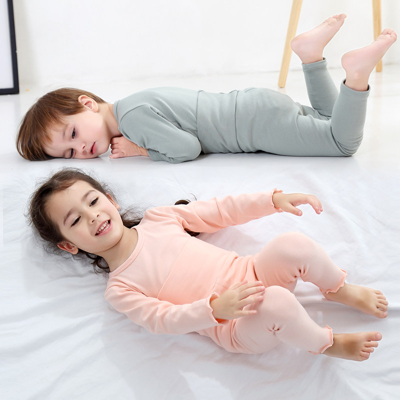婴幼儿高腰护肚裤贴身宝宝秋衣秋裤套装春1-3岁婴儿保暖内衣套装