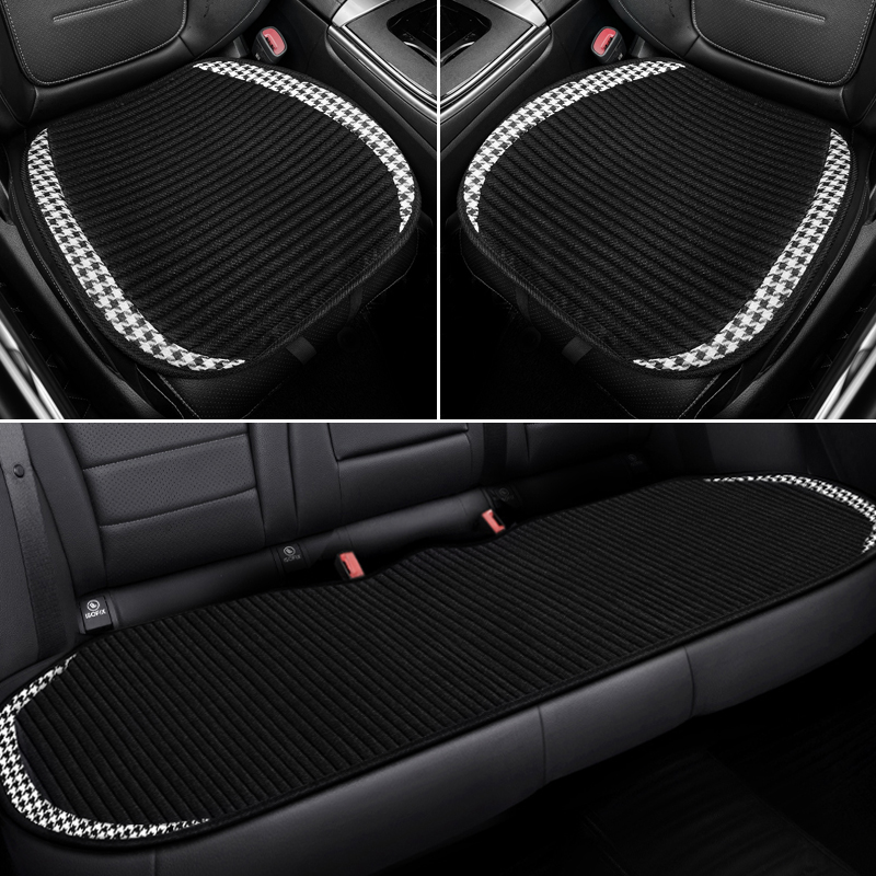 荞麦壳汽车坐垫四季亚麻座套免绑座椅套网红通风透气凉爽防滑座垫