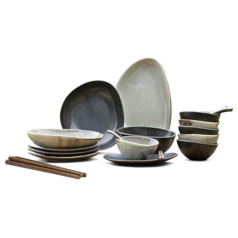 DXC创意碗碟套装 北欧风陶瓷餐具套装简约家用个性筷子碗盘组合