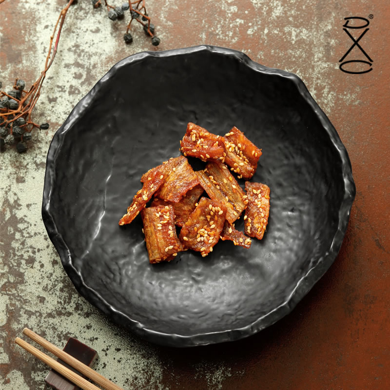 dxc盘子个性陶瓷客厅黑白色日式