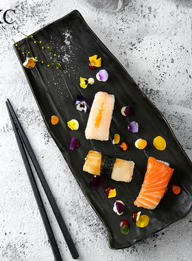 DXC创意盘子菜盘 日式餐具寿司盘点心盘 家用鱼盘凉菜盘陶瓷碟子