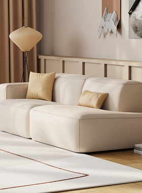 MUMA |丹麦设计|北欧轻奢生态皮猫爪防水沙发豆腐块沙发三人位