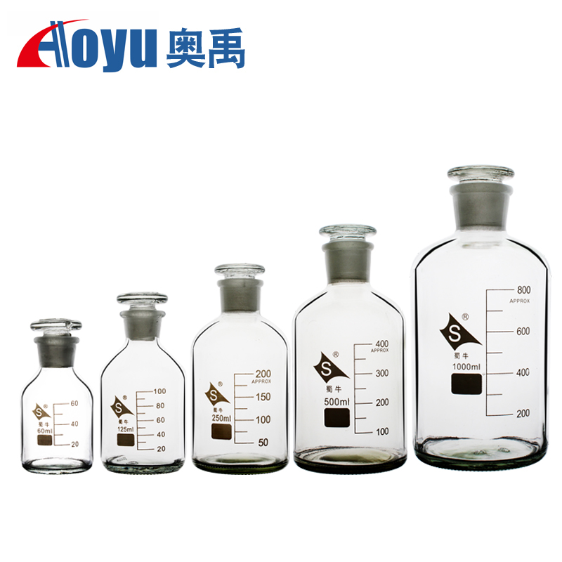 蜀牛 玻璃刻度细口试剂瓶玻璃多规格60ml125ml250ml500ml1000ml化学